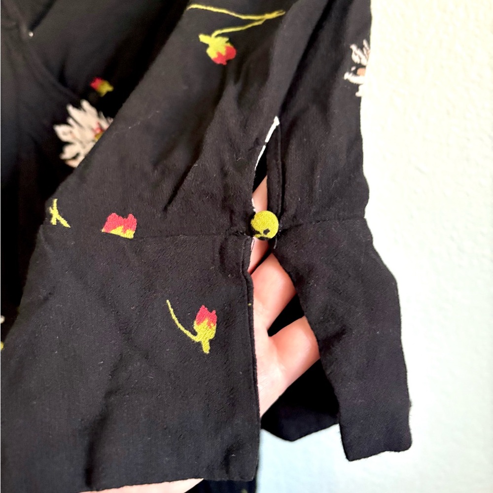 Free People Black Floral Time on My Side Wrap Dress - Picture 8 of 12